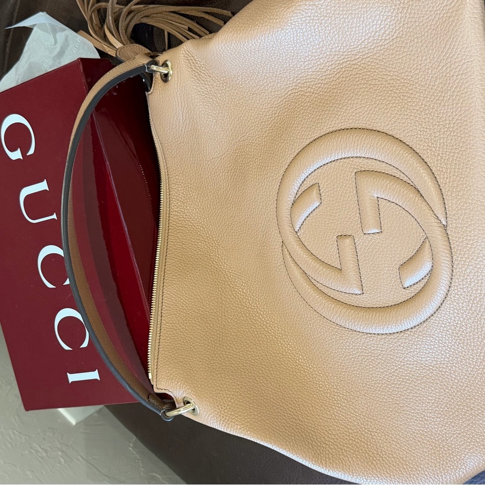 Gucci Beige Leather Shoulder Bag